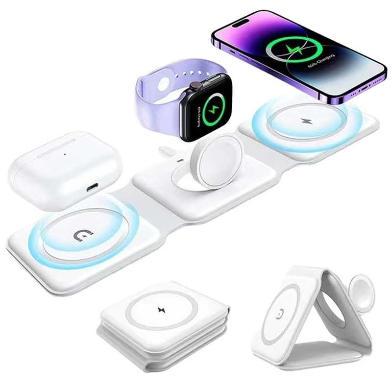 Smartwatch Ac - 3-in-1 마그네틱 폴딩 무선 충전기, 15W
