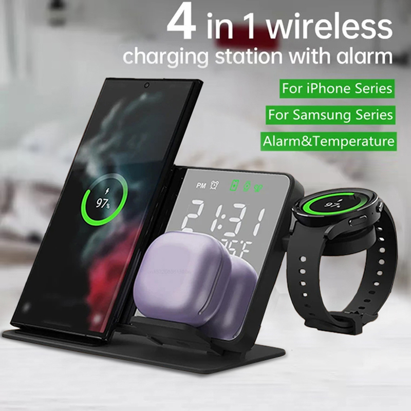 무선 충전기 알람 시계 스탠드 고속 4 in 1 충전  - Smartwatch Ac 리뷰 및 가격