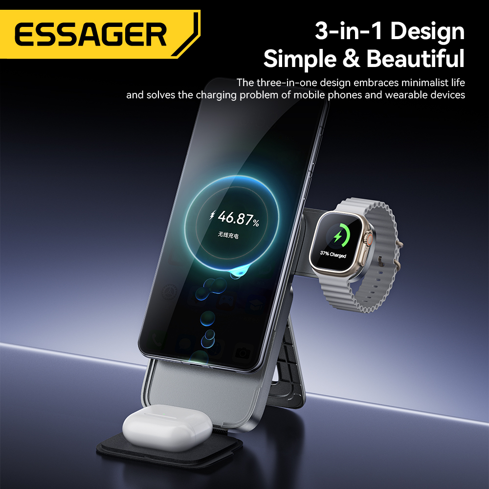 에사저 3-in-1 휴대용 접이식 무선 충전기 스탠드  - Smartwatch Ac 리뷰 및 가격