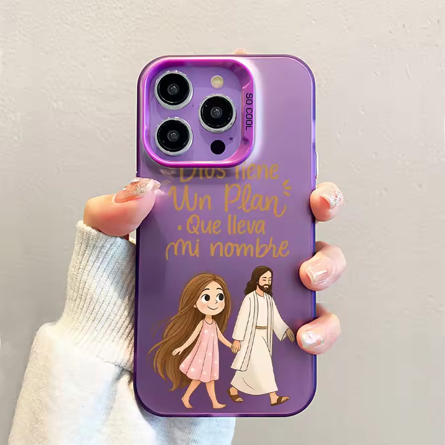 귀여운 소녀와 함께 하나님과 함께 걷는 무광 폰 케이스 - Apple Iphone 15 Pro Max 리뷰 및 가격