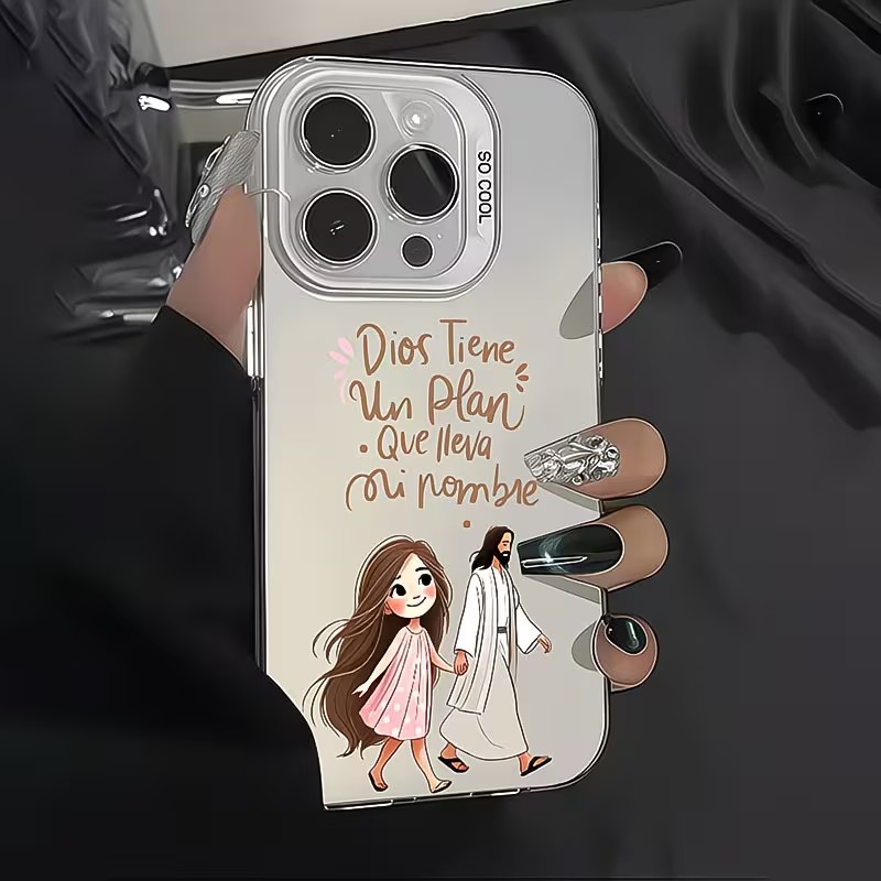 귀여운 소녀와 함께 하나님과 함께 걷는 무광 폰 케이스 - Apple Iphone 15 Pro Max 리뷰 및 가격