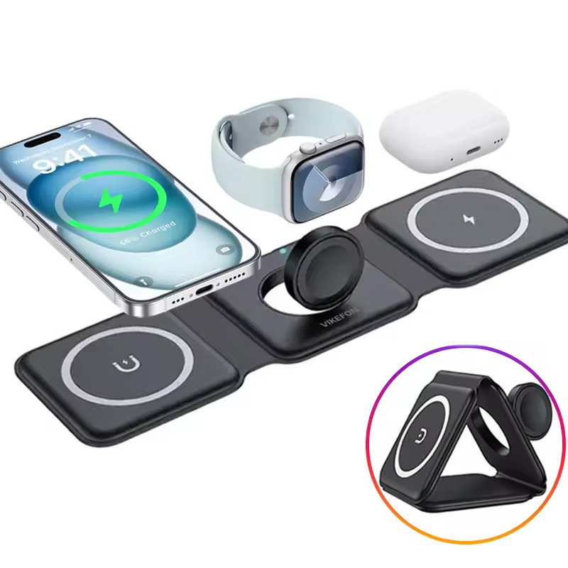 3-in-1 마그네틱 폴딩 무선 충전기, 15W 고속  - Smartwatch Ac 리뷰 및 가격