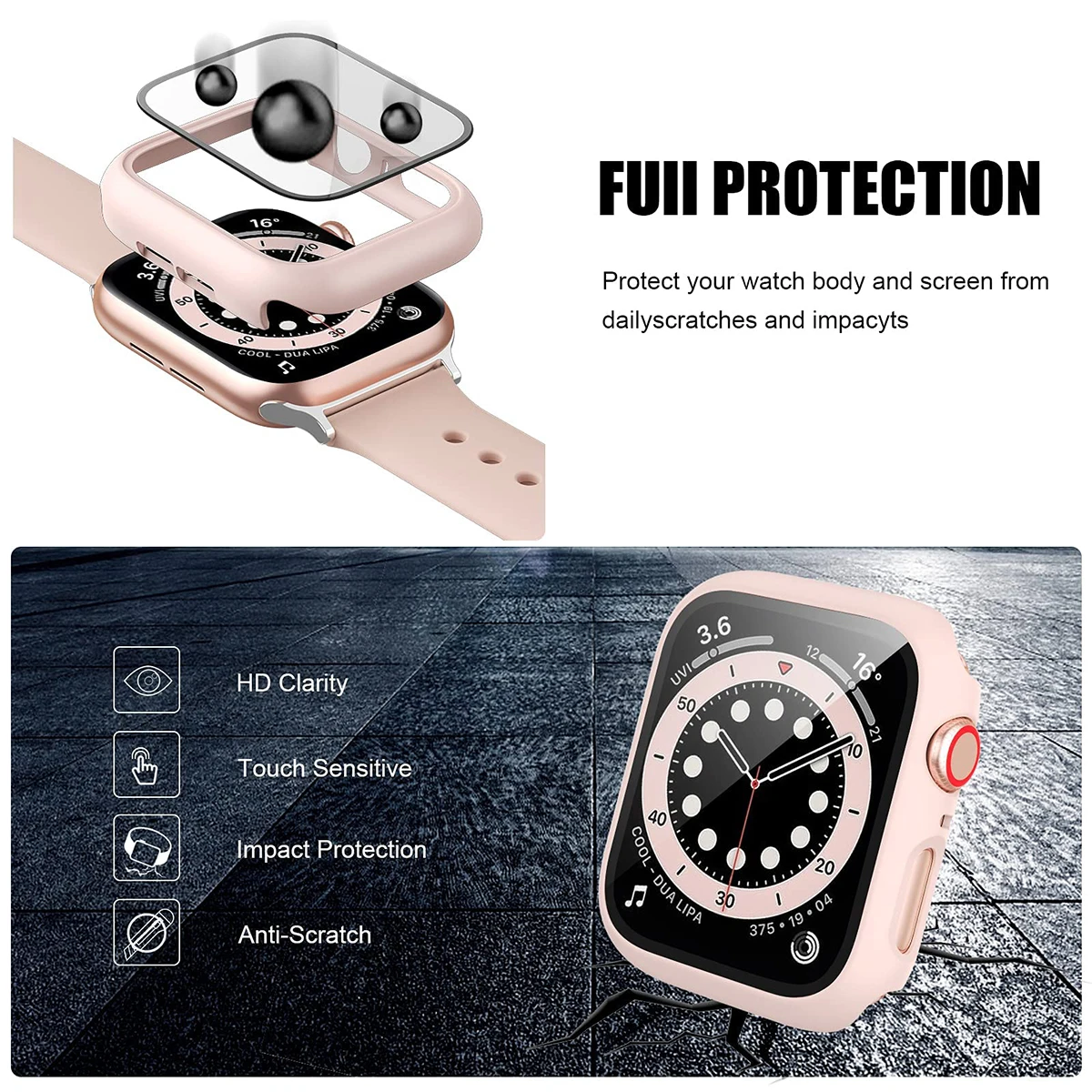 애플 워치 케이스용 강화 유리 및 커버, 화면 보호대, - Smartwatch Straps & Accessories 리뷰 및 가격