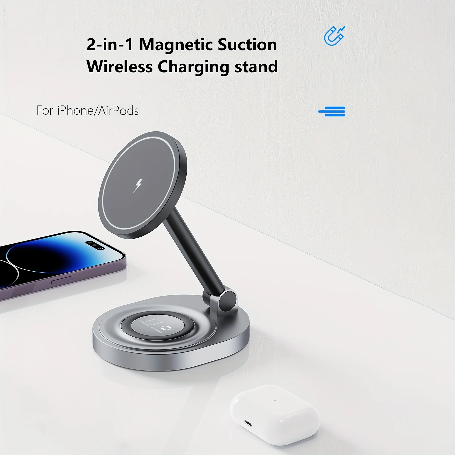 2 In 1 자기 무선 충전기 스탠드 패드 iPhone - Smartwatch X12 리뷰 및 가격