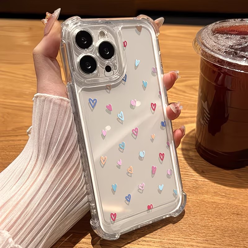 투명 코너 범퍼 컬러풀 하트 폰 케이스 (아이폰 17, - Apple Iphone 15 Pro Max 리뷰 및 가격