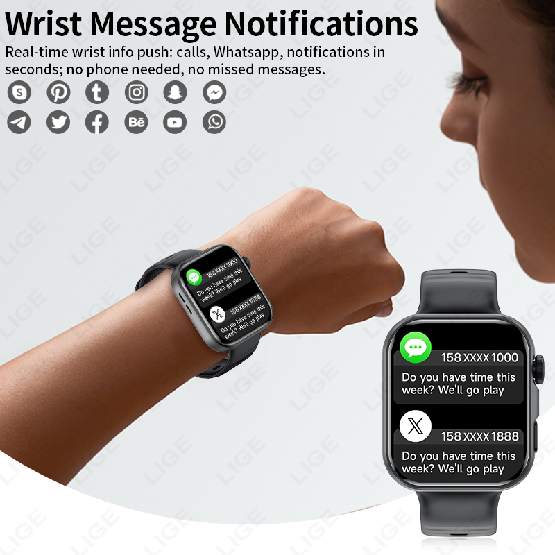 LIGE 1.83인치 HD 스크린 스마트워치 남녀공용  - Smartwatch X12 리뷰 및 가격